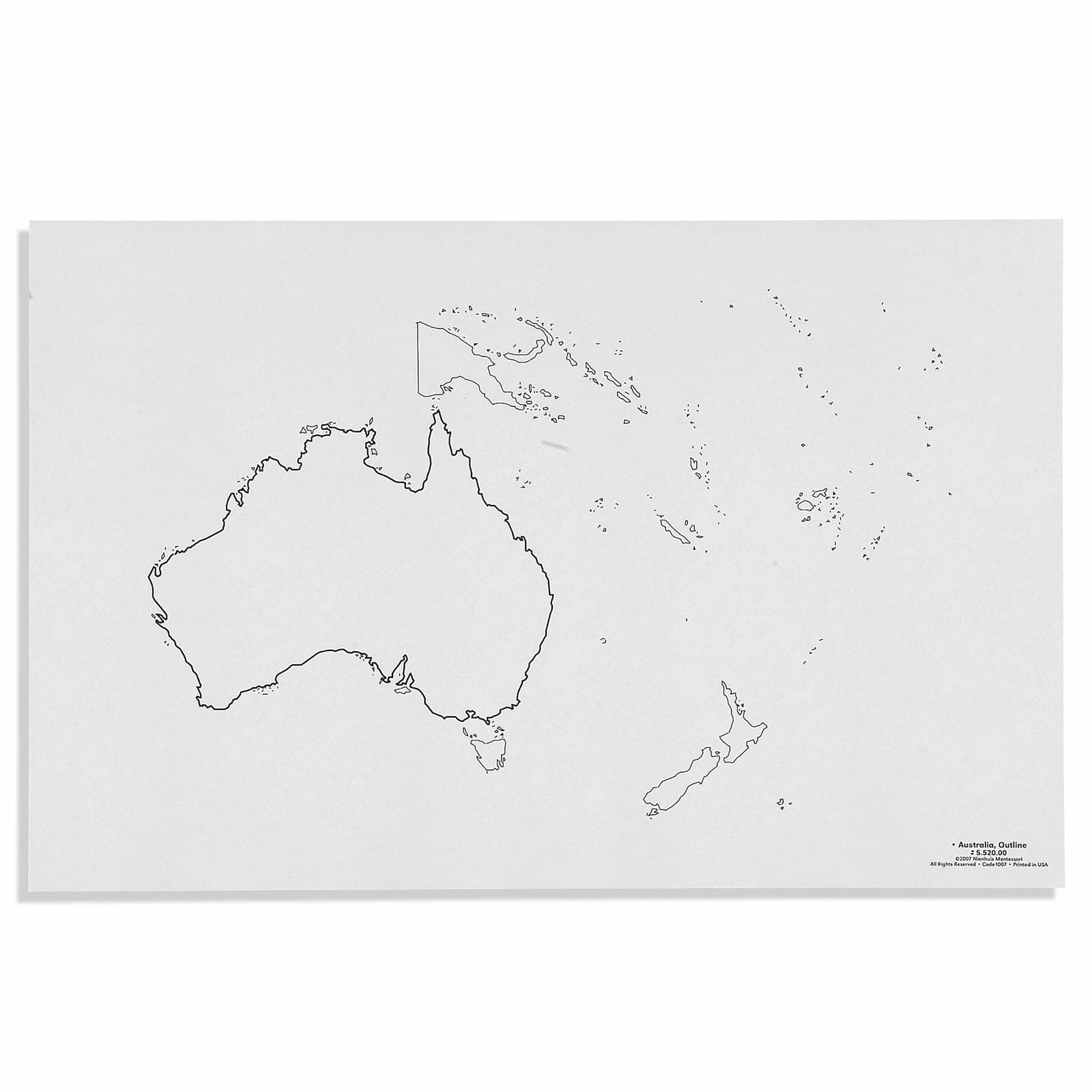 Austrália: Obrysové mapy — Balenie 50 ks - Montessori Material | Faborino