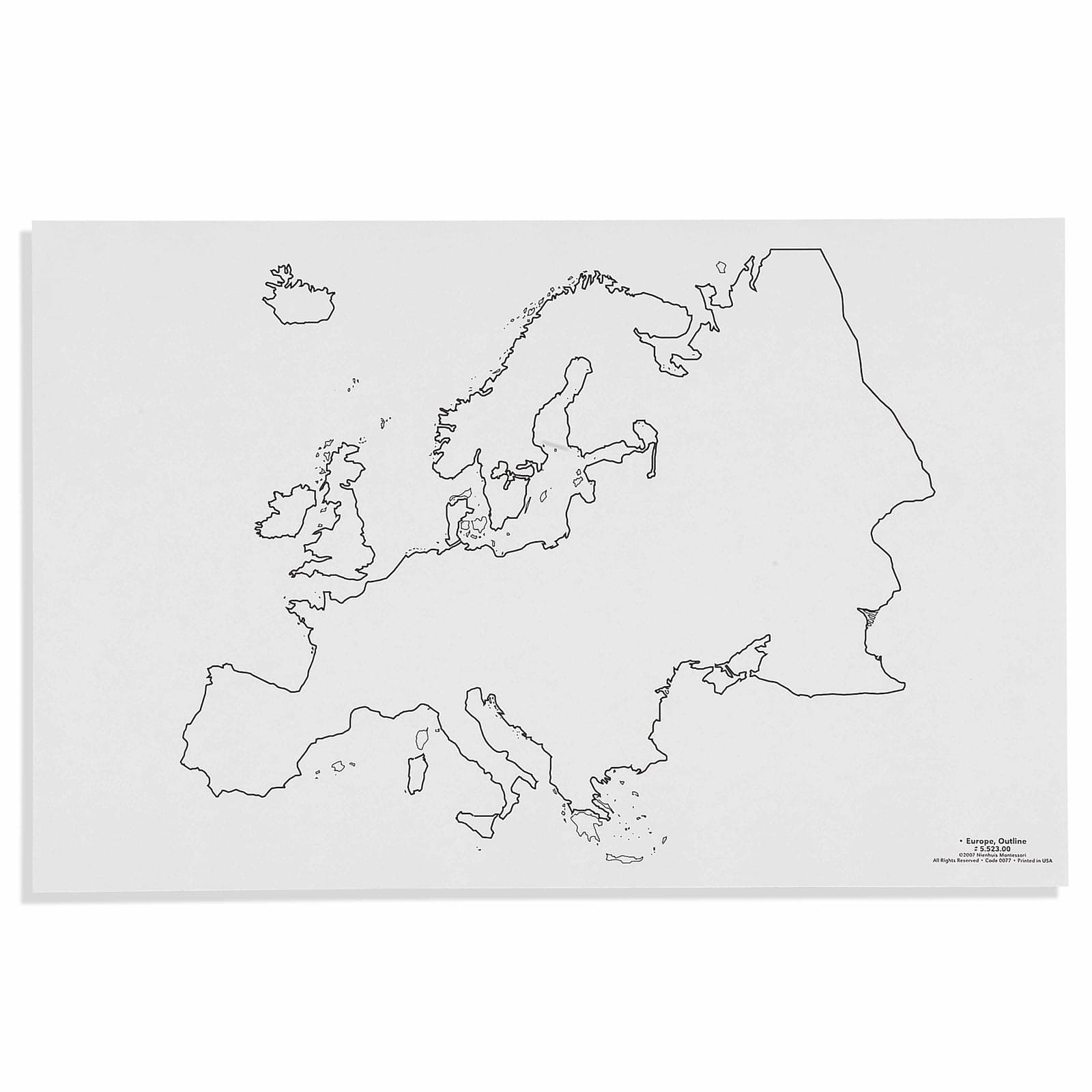 Európa: Obrys (50) - Montessori Material | Faborino