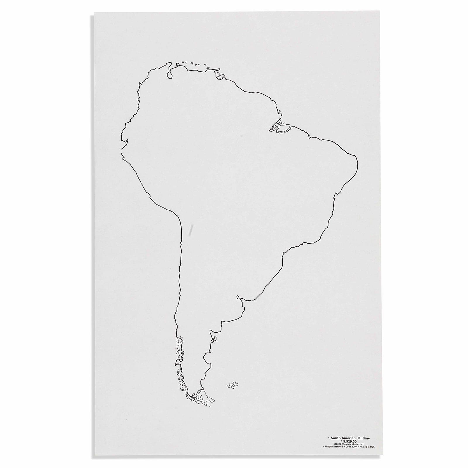 Južná Amerika: Obrys (50) - Montessori Material | Faborino