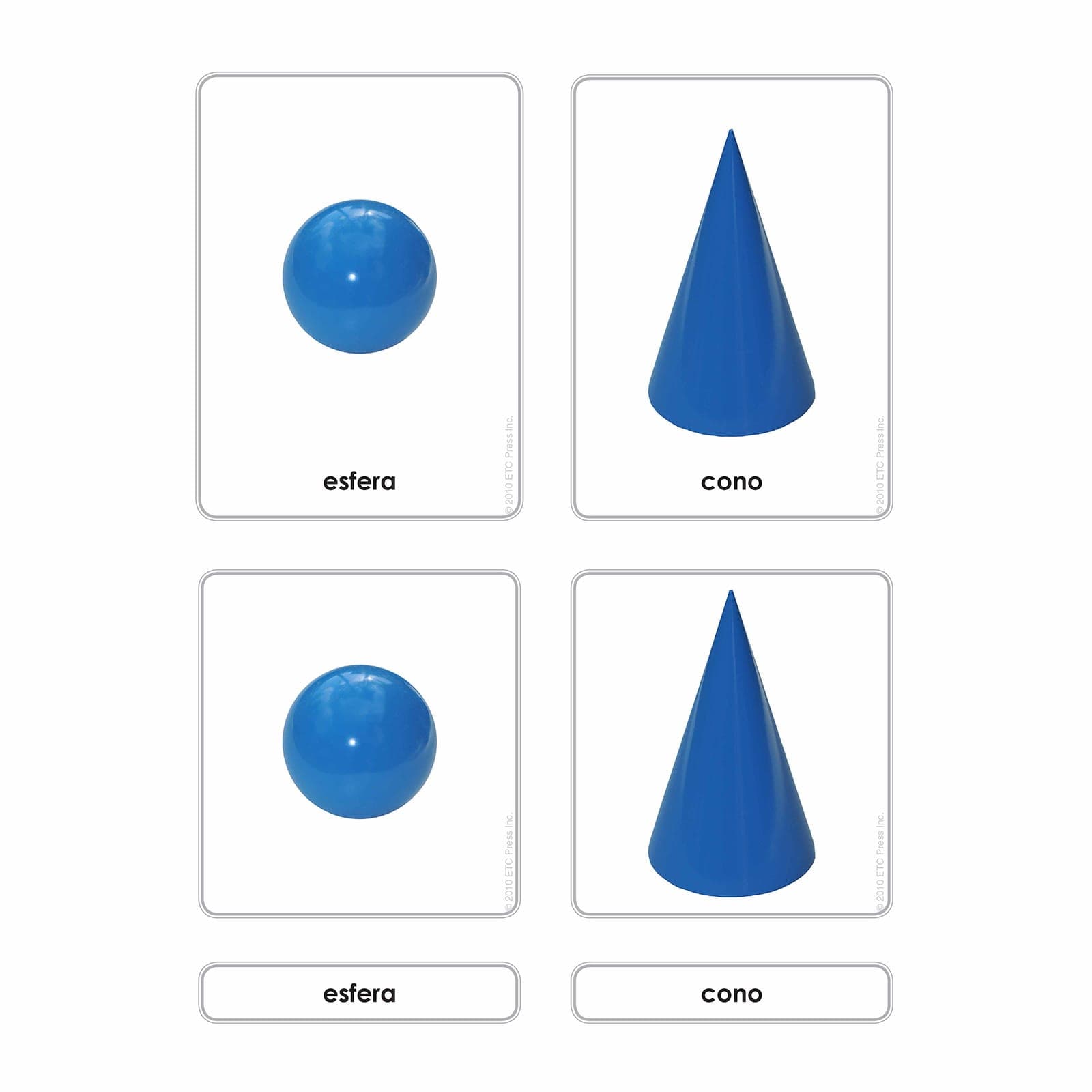 Geometric Solids — Nomenclature Cards — Child learning